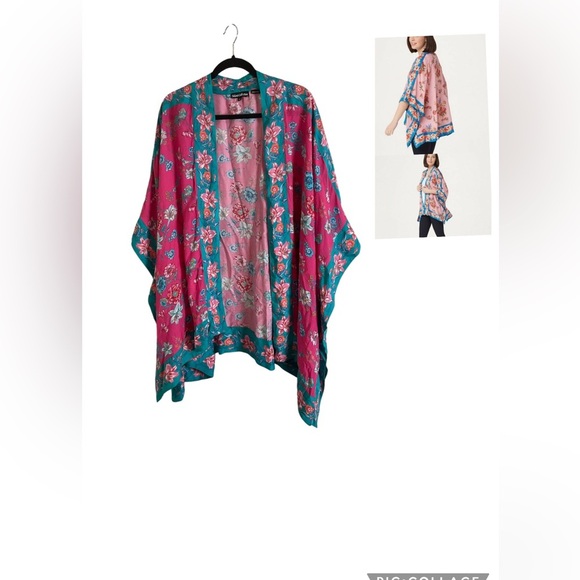 VINTAGE Tolani Collection Women's Kimono Floral Multicolor 3X Bohemian 90s - Picture 1 of 11